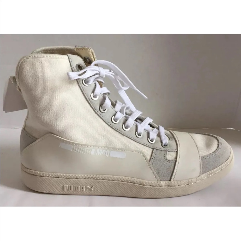 Puma McQ Serve Hi Top Sneakers White Whisper Canvas 9 Men Shoes Limited